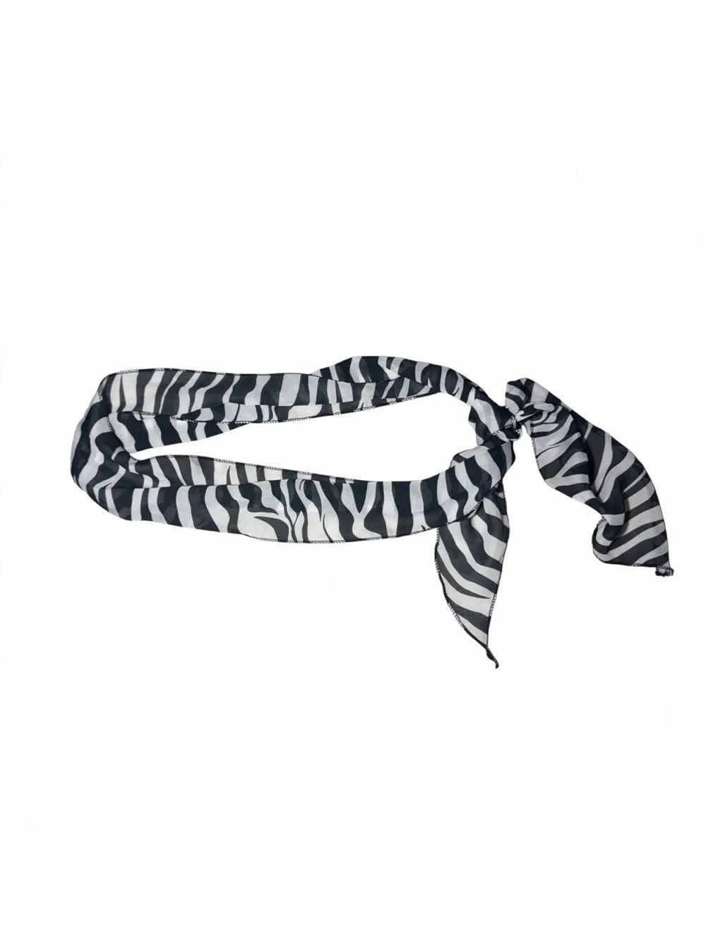 Vintage Y2K white and black zebra print scarf belt ☮️